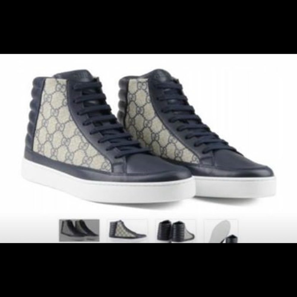 Gucci GG Supreme Sneakers (Navy/Cream) Sz 9